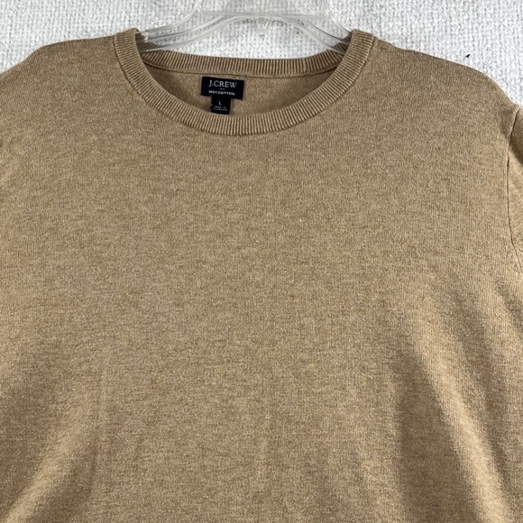 J. Crew Tan Cotton Crewneck Long Sleeve Sweater Men's Size L - Picture 2 of 16